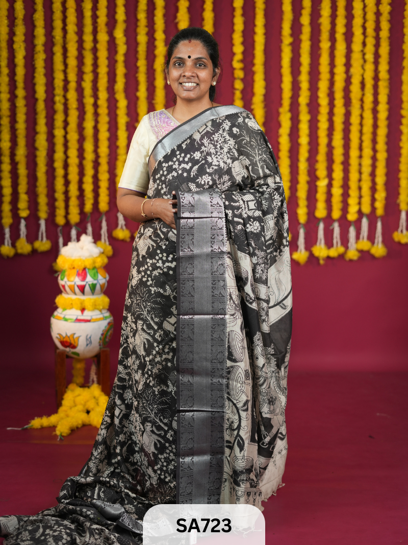 Kalamkari Chennuri Silk saree