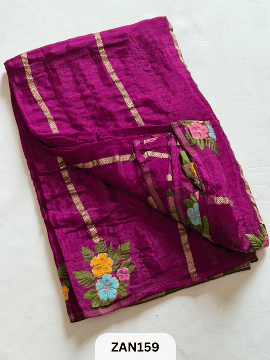 BANARASI CHINON KHADDI MEENA SAREE
