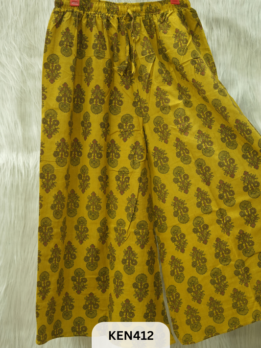 PLAZO HANDBLOCK PANT-FREE SIZE(22 to 40 INCH)