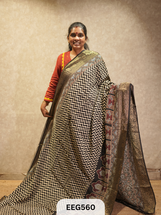 AJRAKH DOLA SILK SAREE