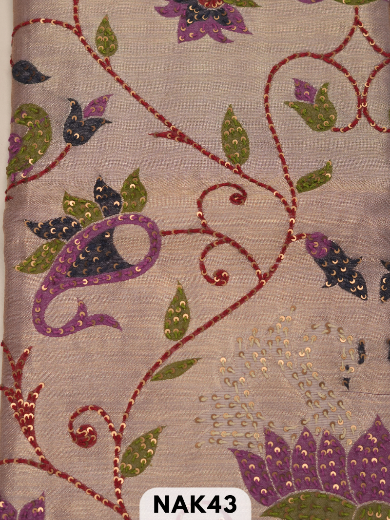 Semi Tussar paithani with Hand embroidry saree