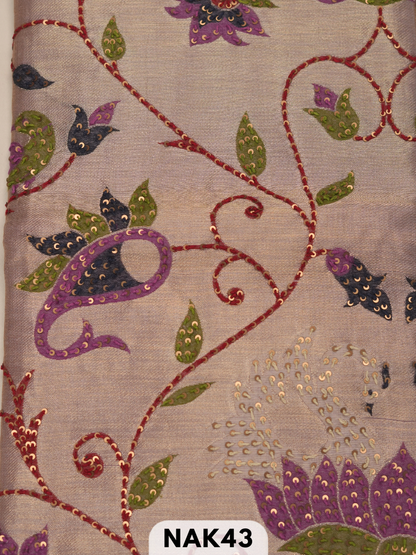 Semi Tussar paithani with Hand embroidry saree