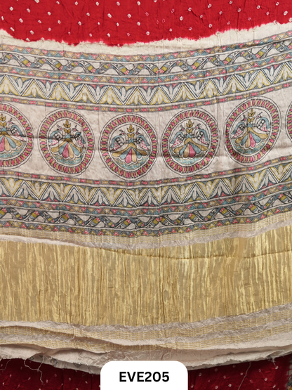 Modal Bandhini With Madhubani Fusion Saree