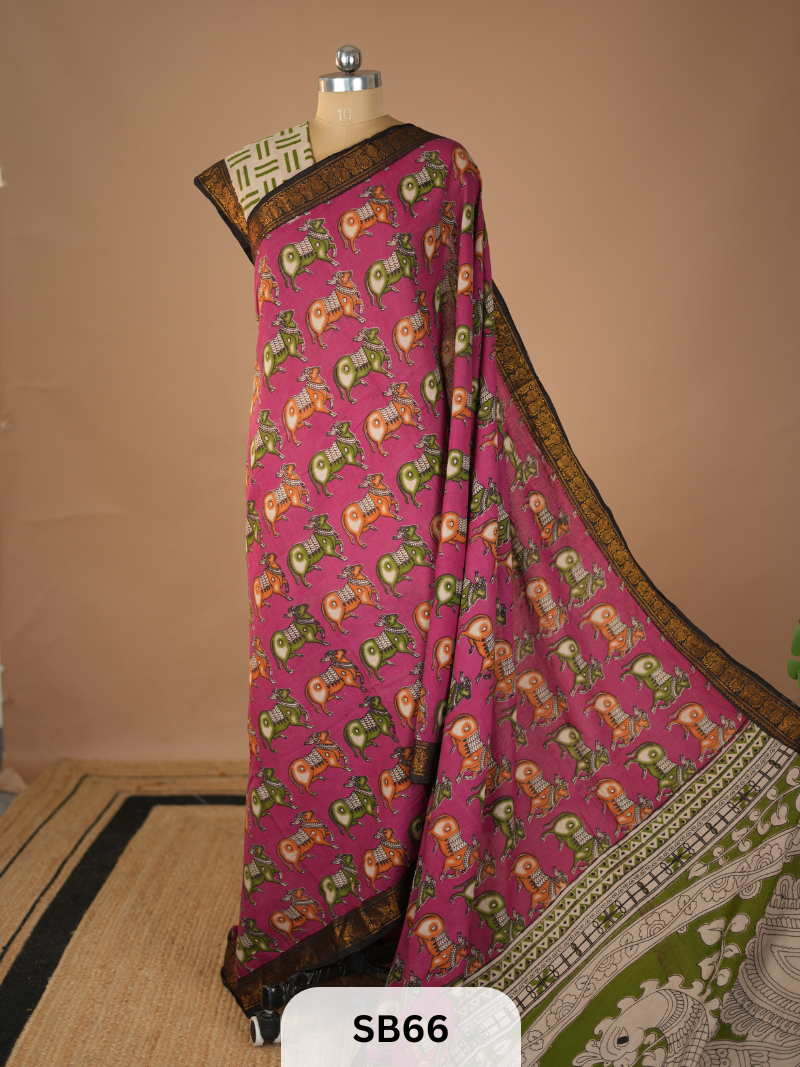 SUNGUDI X KALAMKARI SAREE