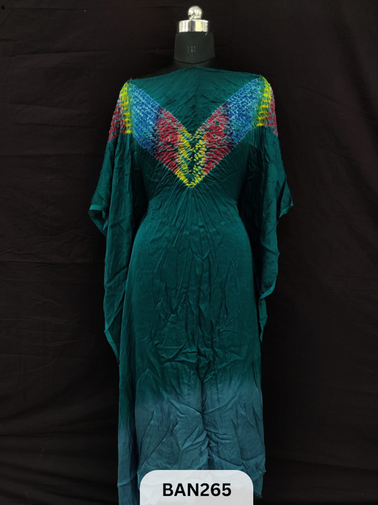 MODAL MULTI COLOUR SHIBORI SHADED UNSTITCHED KAFTAN
