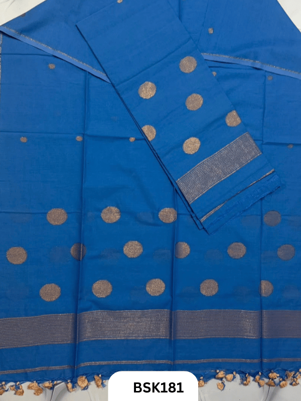 Pure Mulcotton Handloom Polka Salwar Suit  Top 2.5mtr and Duppata 2.5mtr
