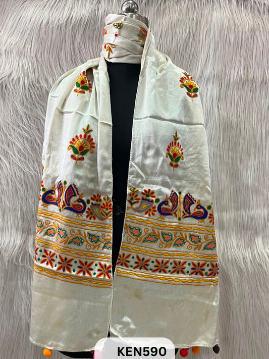 MUSHRU HAND AARI WORK STOLE