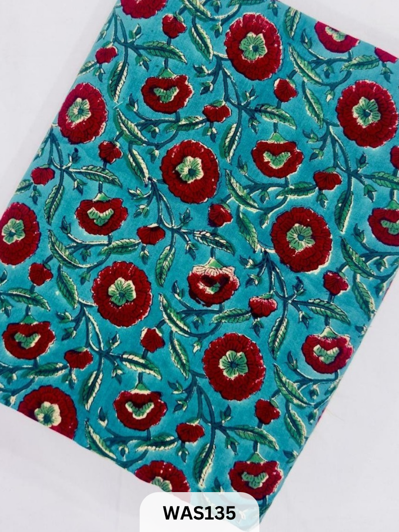 JAIPUR PURE HANDBLOCK RUNNING FABRIC - 1MTR