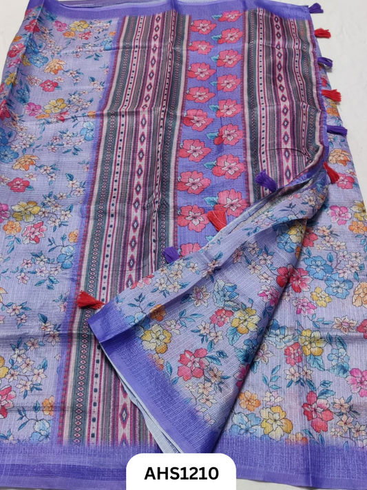 Soft Silk Kota Digital Print Saree With Blouse