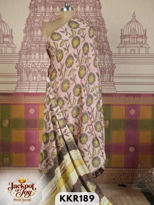 Modal Ajarkh Handblock saree