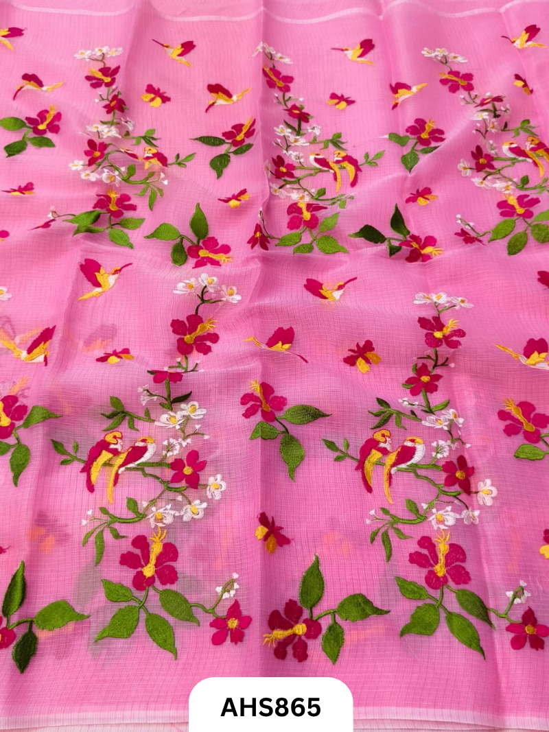 Cotton Kota Embroidery Work Saree