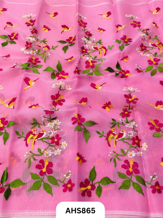 Cotton Kota Embroidery Work Saree