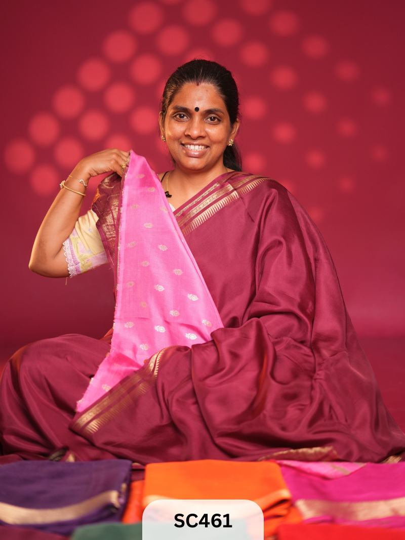SEMI MYSORE CREPE SAREE