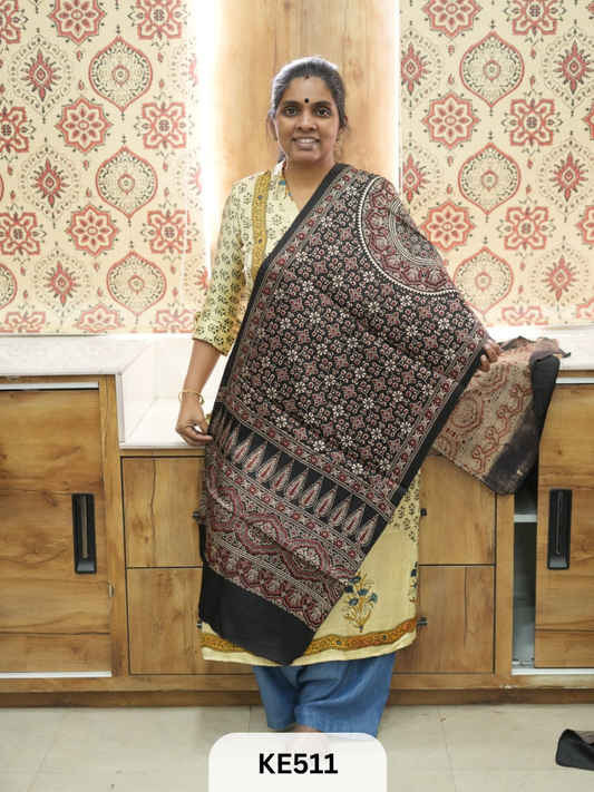 MASHRU HANDBLOCK PRINT STOLE