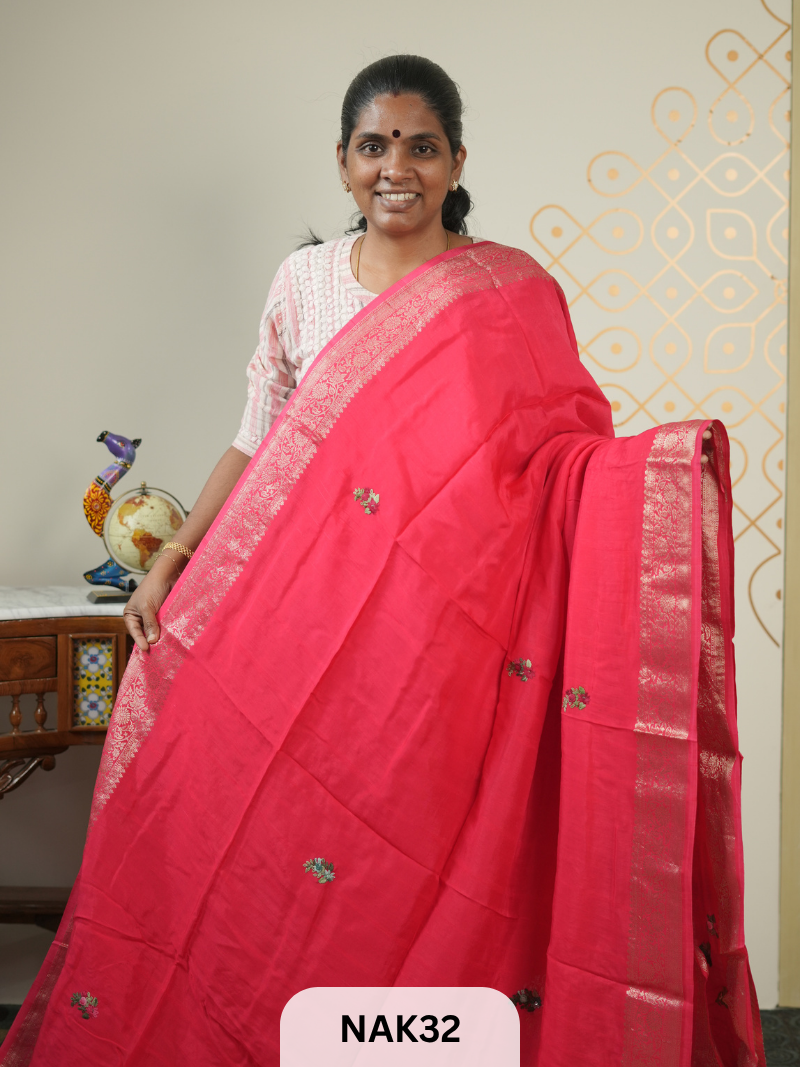 VISCOSE HAND EMBROIDERED SAREE
