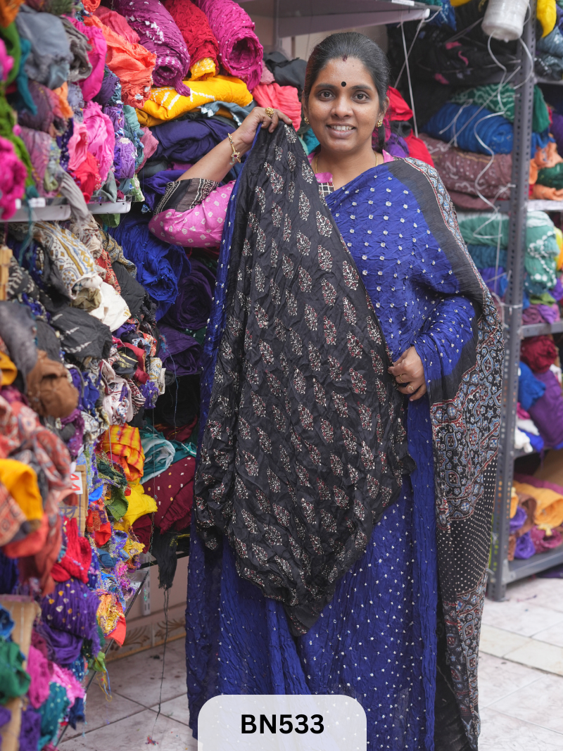 MODAL GAJI - AJRAKH BANDHINI SAREE
