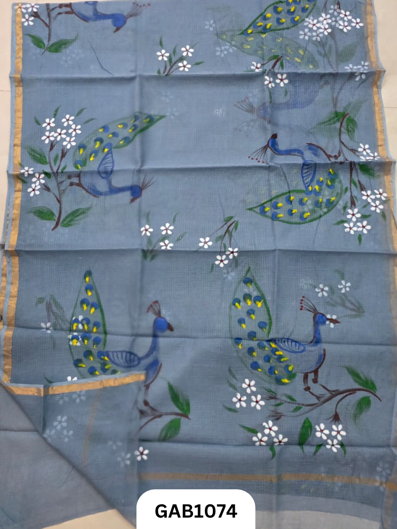 Bagru Handblock Print Kota Doria Saree