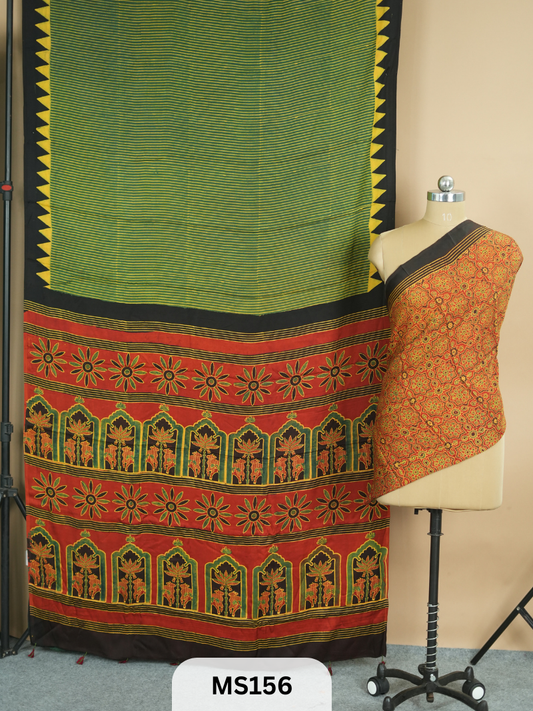 Modal Silk Saree with Ajrakh Print