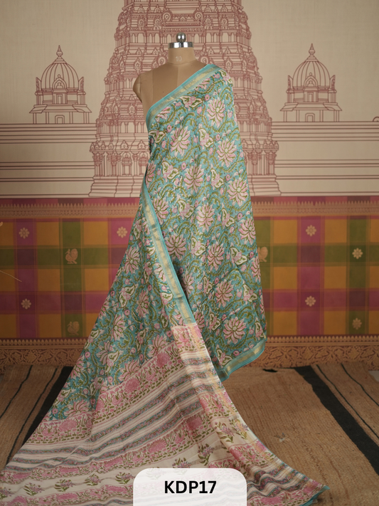Maheshwari Sanganer Hanblock Print Saree
