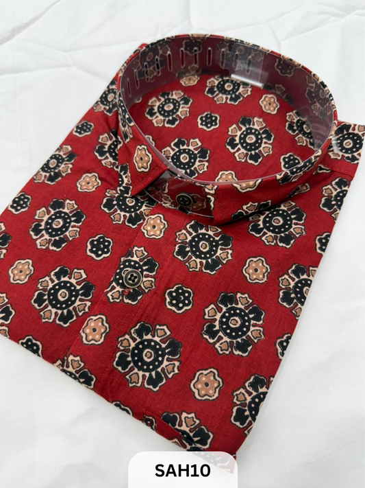 PRINTED MENS HALF SLEEVES SHIRTS WITH SINGLE POCKET
