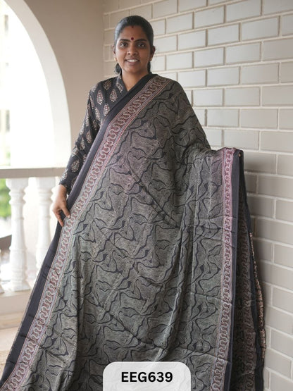 AJRAKH MODAL SAREE - JACKPOT