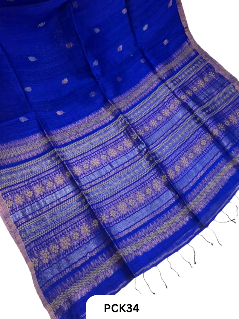 Pure Handloom Matka Banarasi Handweaving Jamdani Motif Saree