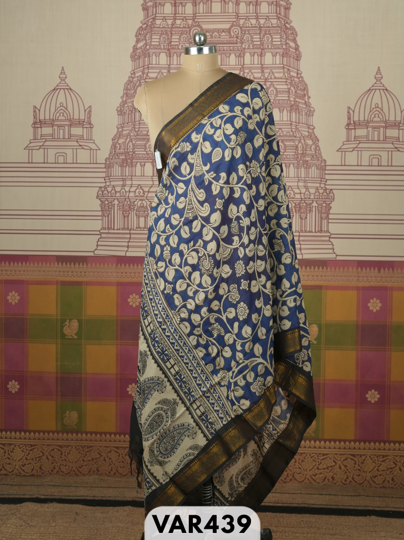 kalamkari cotton border duppatta + shipping