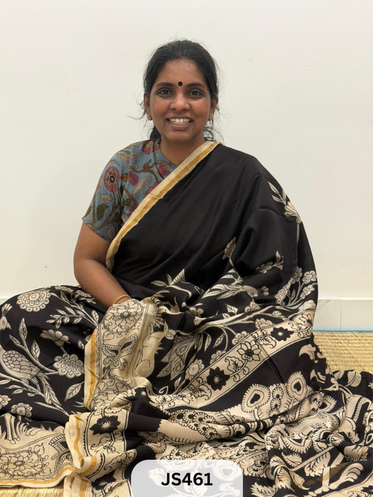 KALAMKARI X CHANDERI SILK FUSION SAREE