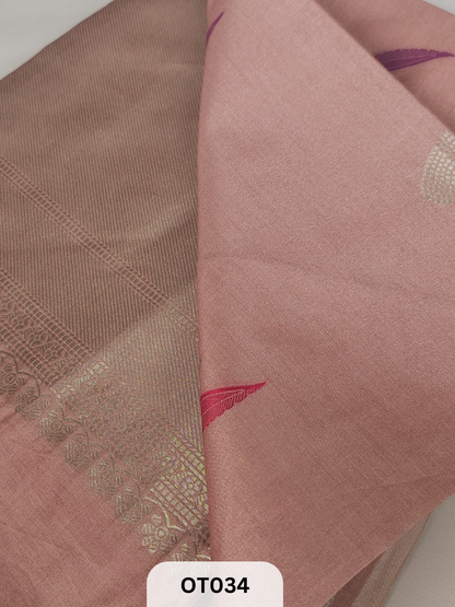 Mul Zari Saree - Tussar Mix - Raw Mango Design