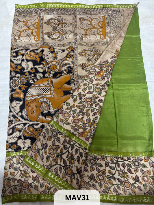 MANGALAGIRI SILK WITH KALAMKARI FUSION