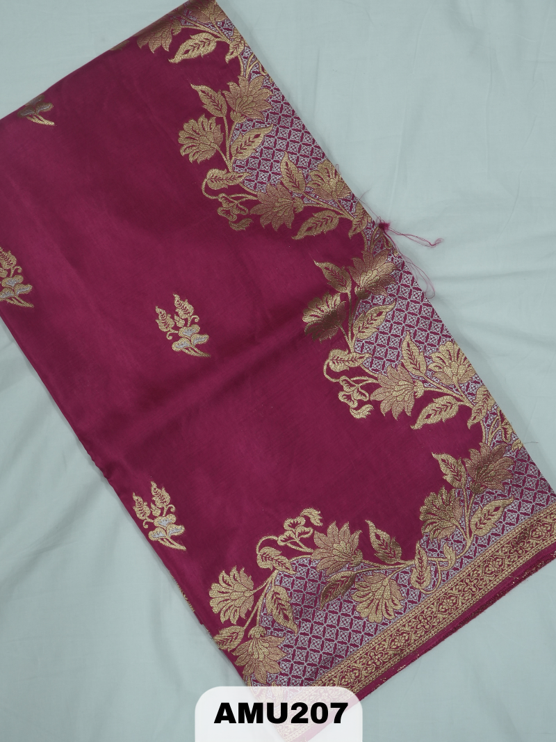 BANARAS RUSSIAN SILK SAREE WITH PRINTED