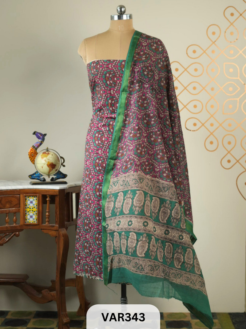 KALAMKARI COTTON-2 PCS-TOP & DUPPATA