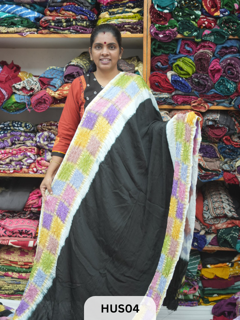 PURE MODAL WITH CHECKS MULTI COLOUR BORDER