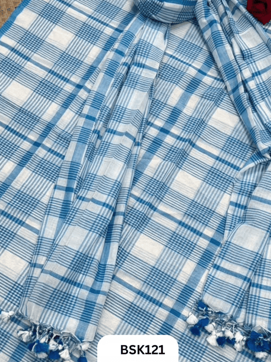 Mul Cotton Checks Top Duppata -2.5Mtr