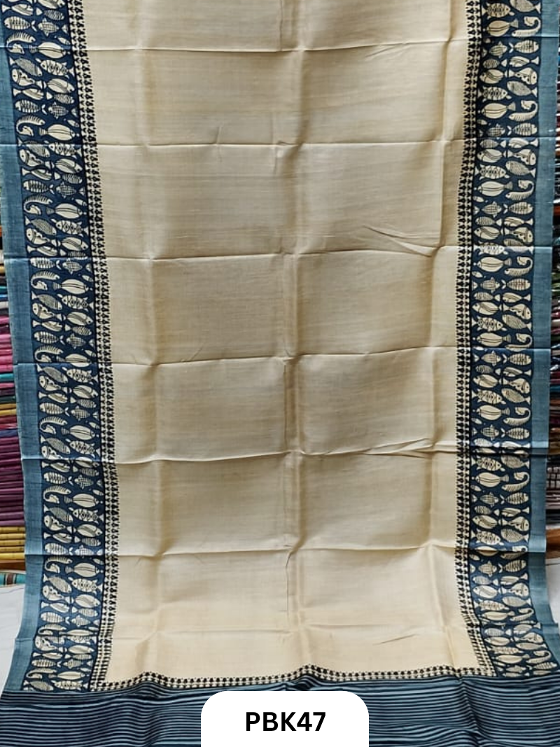 Pure With Out zari Tussar Saree