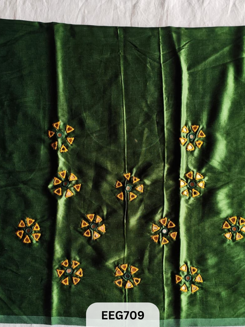 MASHRU MIRROR WORK UNSTITCHED BLOUSE  PIECE