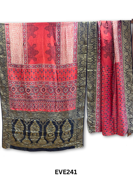 Dola Silk Ajrakh Saree