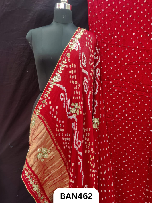 Semi Gaji SilkTissue Pallu Star Saree With Edging