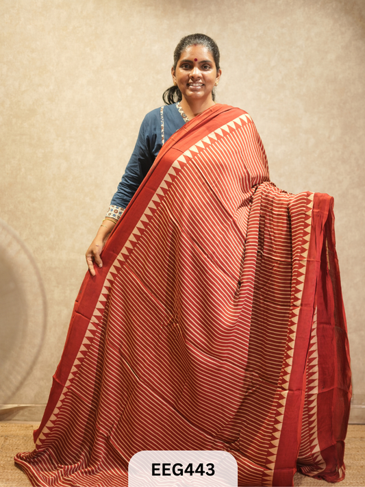 AJRAKH MODAL SAREE- RETRO