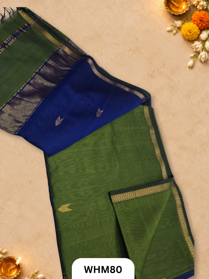 Maheshwari Handloom Small Border Butti Saree
