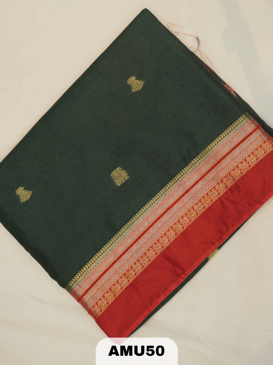 BANARAS TUSSAR KHADI SILK SAREE WITH BORDER