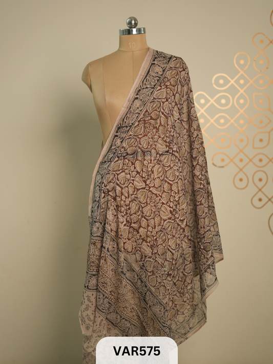 kalamkari cotton border duppatta + shipping