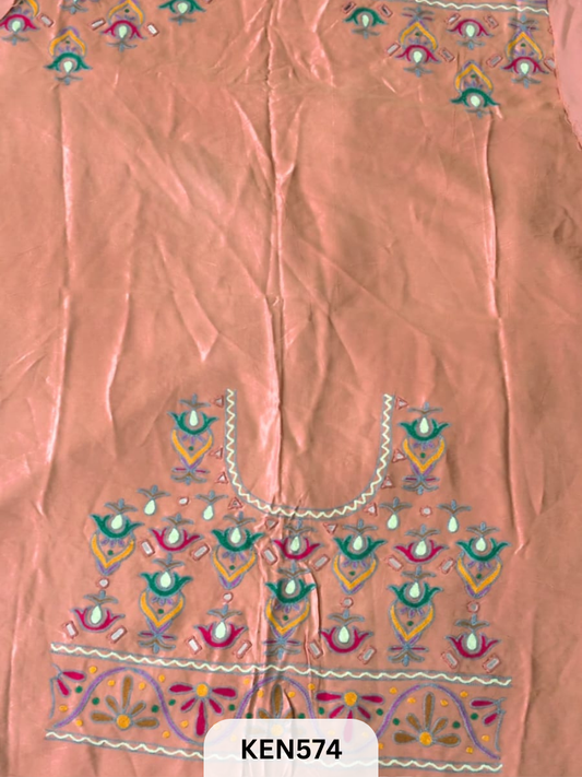 MASHRUSILK HAND AARIWORK UNSTITCHED BLOUSEPIECE