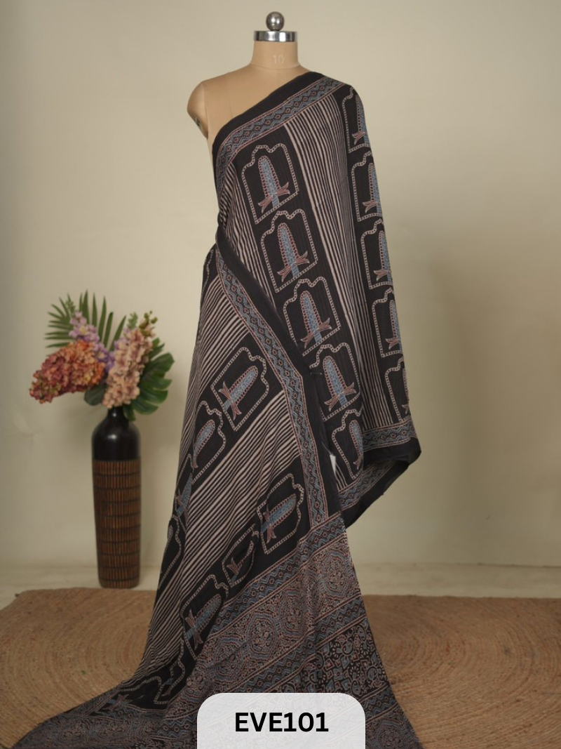 CHINON CHIFFON AJRAKH HANDBLOCK