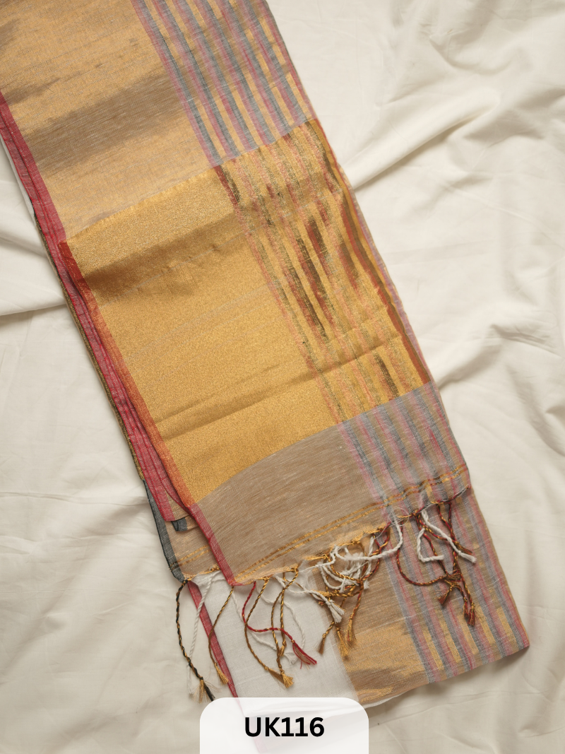 LINEN JAMDANI SAREE