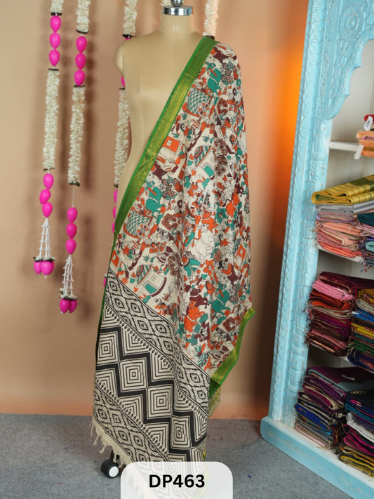 Chennuri silk dupatta with Nissam Mangalgiri border dupatta