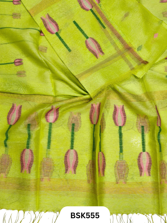 Premium Pure Handloom Linen Silk Salwar  Top 2.7 mtr  Duppata 2.5 mtr