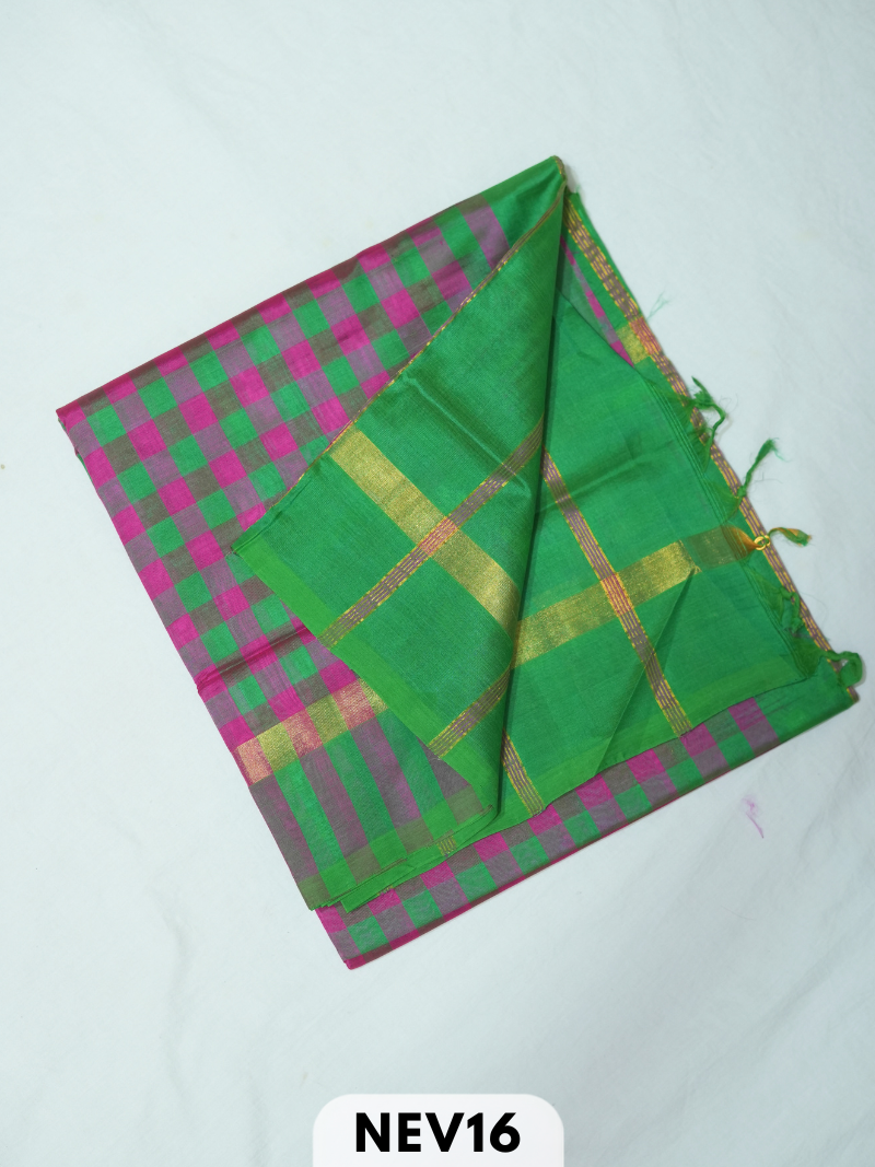 PALUM PAZHAMUM CHECKS SILK COTTON SAREE