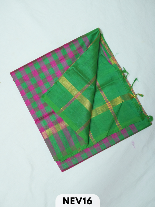 PALUM PAZHAMUM CHECKS SILK COTTON SAREE