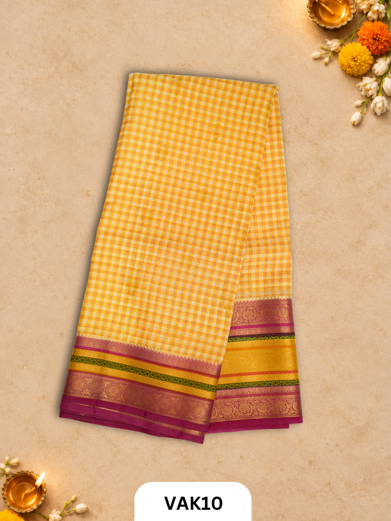 Banarasi Viscose Checked Saree